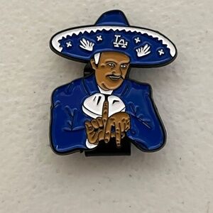 LA Dodgers Mexican Sombrero Man Enamel Hat Clip Bag Los Angeles Golf Tie Blue
